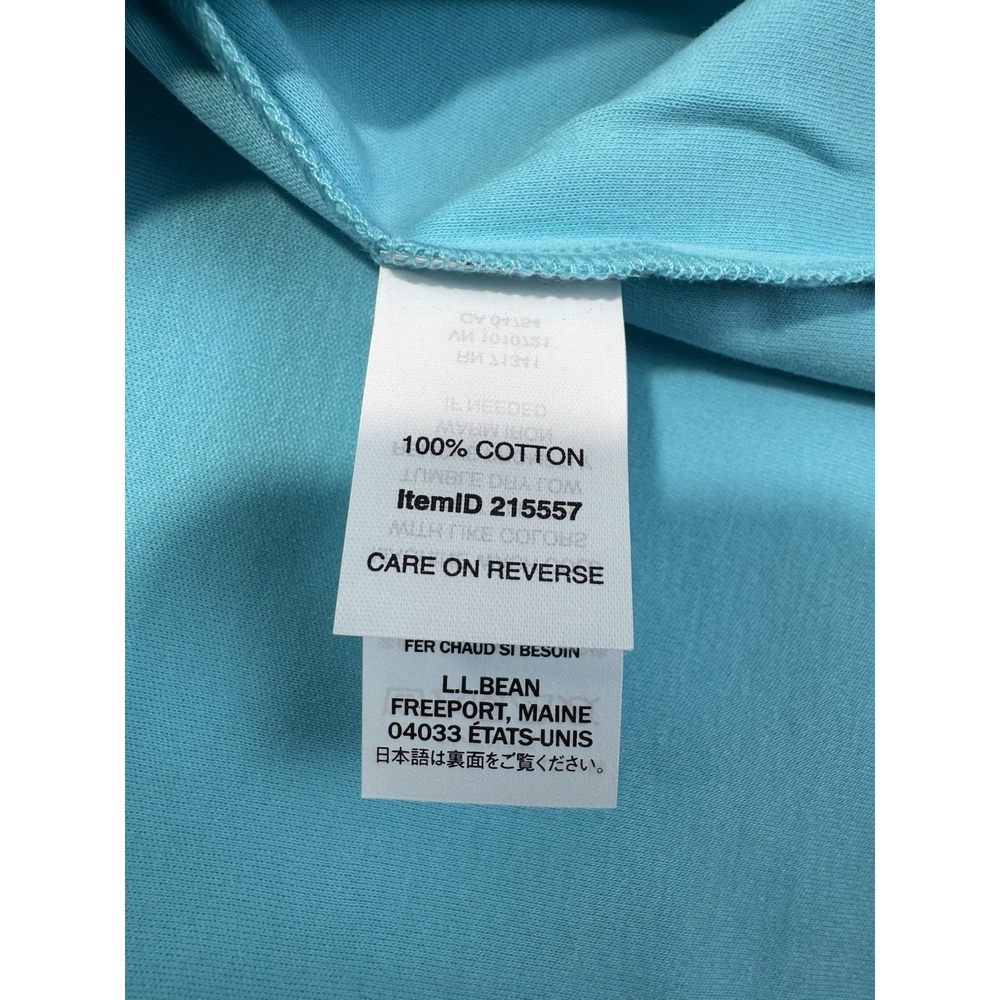 New LL BEAN Cool Teal 100% Cotton Short Sleeve T-Shirt Tee Crew Neck Women's XL - Picture 11 of 12